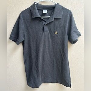 Brooks Brothers Polo Shirt Men M Slim Fit Gray Crest Logo Embroidered Rugby